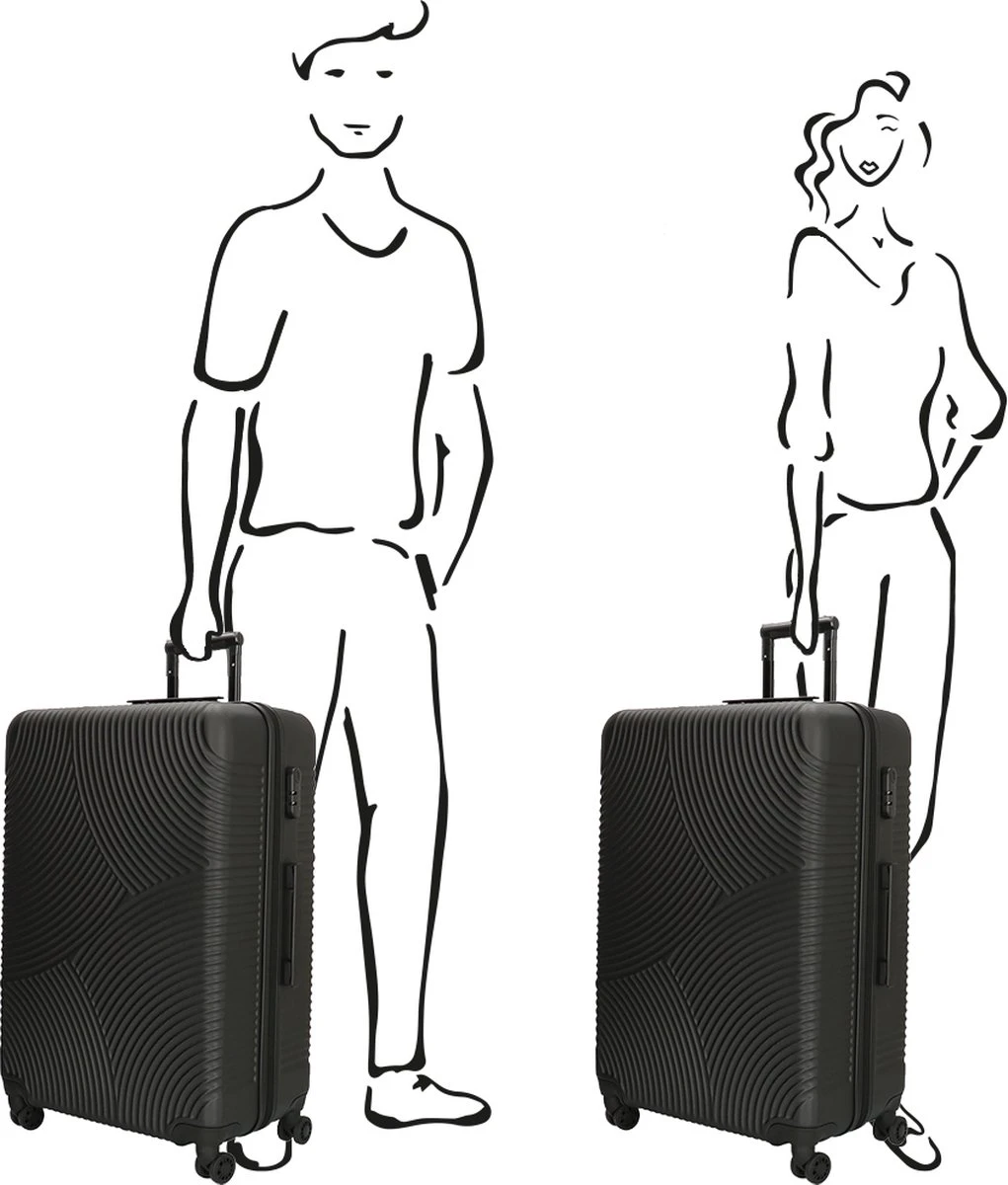 Enrico Benetti Koffer / Trolley / Reiskoffer - 75 X 46 X 25 Cm - 93 Liter - ABS - Maat L - Louisville - Zwart 2 Enrico Benetti Koffer / Trolley / Reiskoffer - 75 X 46 X 25 Cm - 93 Liter - ABS - Maat L - Louisville - Zwart - Afbeelding 2