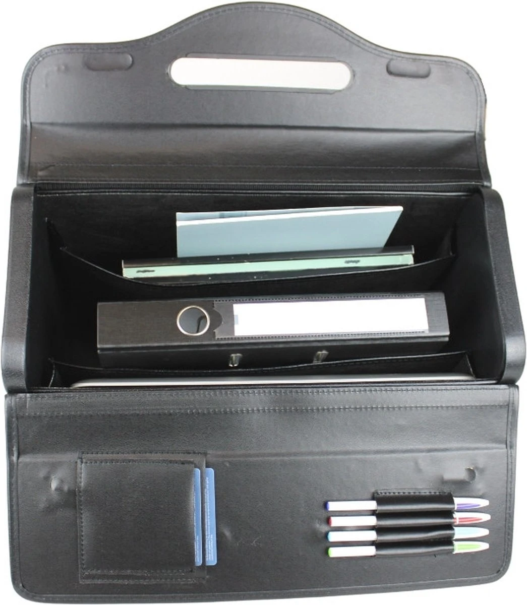 Pilotenkoffer Zonder Wiel - Kunstleer Zwart - Grote Piloten Koffer Met Laptopvak En Cijferslot - Kantoor Koffer - Werk Koffer 9 Pilotenkoffer Zonder Wiel - Kunstleer Zwart - Grote Piloten Koffer Met Laptopvak En Cijferslot - Kantoor Koffer - Werk Koffer - Afbeelding 9