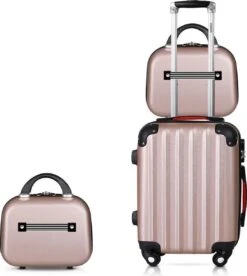 Monzana Hardcase Kofferset 4 Delig - Baseline Beautycase/M/L/XL - Rosé 27 Monzana Hardcase Kofferset 4 Delig - Baseline Beautycase/M/L/XL - Rosé -Reizen Verkoopwinkel 1072x1200