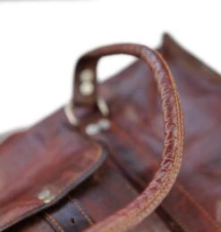 Merkloos Reistas Van ECHTE LEER - Sporttas - Weekendtas MALAGA Echte Leder - Cognac Bruin -HANDGEMAAKTE VINTAGE STIJL Duffel Tas -Reizen Verkoopwinkel 1141x1200 2