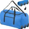TravelZ Opvouwbare Wieltas | Reistas Op Wielen | 100 Liter | Verbeterd 2022 Model | Blauw