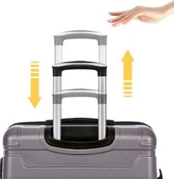 Merax 3-delig Kofferset Met TSA Slot - Trolleyset ABS 40L, 70L & 110 Liter - Grijs -Reizen Verkoopwinkel 1167x1200 2