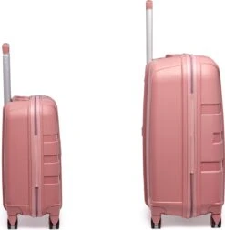 ©TROLLEYZ - Paris No.5 - Kofferset 2 Delig - 55+78cm Met TSA Slot - Dubbele Wielen - 360° Spinners - 100% Polypropyleen - Reiskoffers In Rose Blush -Reizen Verkoopwinkel 1170x1200 5