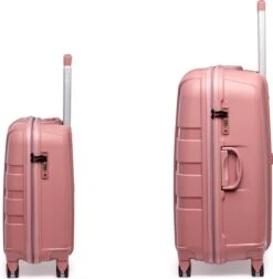 ©TROLLEYZ - Paris No.5 - Kofferset 2 Delig - 55+78cm Met TSA Slot - Dubbele Wielen - 360° Spinners - 100% Polypropyleen - Reiskoffers In Rose Blush -Reizen Verkoopwinkel 1175x1200