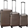 Travelerz Kofferset 3 Delig Met Wielen En Cijferslot - Handbagage Koffers - ABS - Champagne