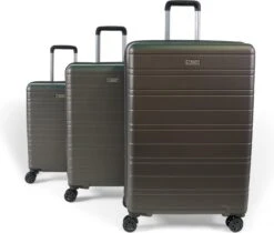 ©TROLLEYZ - Amsterdam No.9 - Kofferset 3 Delig - 55cm+69cm+78cm Met TSA Slot - Dubbele Wielen - 360° Spinners - 100% ABS - Reiskoffers In Cloudy Grey -Reizen Verkoopwinkel 1200x1022 1