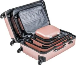 Monzana Hardcase Kofferset 4 Delig - Baseline Beautycase/M/L/XL - Rosé 16 Monzana Hardcase Kofferset 4 Delig - Baseline Beautycase/M/L/XL - Rosé -Reizen Verkoopwinkel 1200x1024
