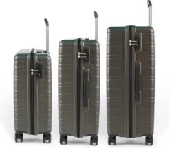 ©TROLLEYZ - Amsterdam No.9 - Kofferset 3 Delig - 55cm+69cm+78cm Met TSA Slot - Dubbele Wielen - 360° Spinners - 100% ABS - Reiskoffers In Cloudy Grey -Reizen Verkoopwinkel 1200x1047 1