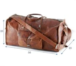 Merkloos Reistas Van ECHTE LEER - Sporttas - Weekendtas MALAGA Echte Leder - Cognac Bruin -HANDGEMAAKTE VINTAGE STIJL Duffel Tas -Reizen Verkoopwinkel 1200x1049