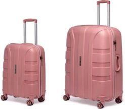 ©TROLLEYZ - Paris No.5 - Kofferset 2 Delig - 55+78cm Met TSA Slot - Dubbele Wielen - 360° Spinners - 100% Polypropyleen - Reiskoffers In Rose Blush -Reizen Verkoopwinkel 1200x1051 3