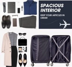 Merax 3-delig Kofferset Met TSA Slot - Trolleyset ABS 40L, 70L & 110 Liter - Grijs -Reizen Verkoopwinkel 1200x1111 2