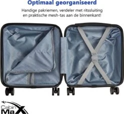 CabinMax Handbagage Koffer - Trolley 30L - Harde Reiskoffer - 45x36x20cm - Lichtgewicht - Groot Capaciteit - Geel -Reizen Verkoopwinkel 1200x1111
