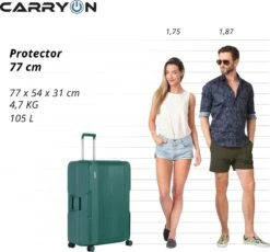 CarryOn Protector Luxe Grote Reiskoffer - Trolley 77cm Met TSA-klikslot - Ultrasterk - Groen -Reizen Verkoopwinkel 1200x1117