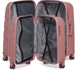 ©TROLLEYZ - Paris No.5 - Kofferset 2 Delig - 55+78cm Met TSA Slot - Dubbele Wielen - 360° Spinners - 100% Polypropyleen - Reiskoffers In Rose Blush -Reizen Verkoopwinkel 1200x1123 4