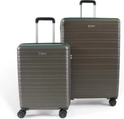 ©TROLLEYZ - Amsterdam No.9 - Kofferset 2 Delig - 55cm+78cm Met TSA Slot - Dubbele Wielen - 360° Spinners - 100% ABS - Reiskoffers In Cloudy Grey -Reizen Verkoopwinkel 1200x1157 1