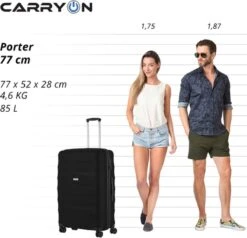 CarryOn Porter ® Reiskoffer - 77cm Trolley Met TSA-slot - 100 Ltr - OKOBAN Registratie - Zwart -Reizen Verkoopwinkel 1200x1158 4
