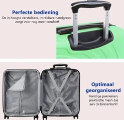 CabinMax Velocity Handbagage Koffer - Uitbreidbaar Trolley 44L - Harde Reiskoffer - 55x40x20/25 Cm - Lichtgewicht - Groot Capaciteit - Mint Groen -Reizen Verkoopwinkel 1200x1165 1