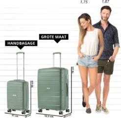 TravelZ Big Bars Kofferset - Trolleyset TSA 2-delig - Handbagage En Groot - Olijf -Reizen Verkoopwinkel 1200x1169 10