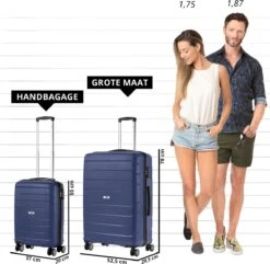 TravelZ Big Bars Kofferset - Trolleyset TSA 2-delig - Handbagage En Groot - Blauw -Reizen Verkoopwinkel 1200x1169 9