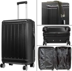 Travelsuitcase - Parma- Ruimbagage Reiskoffer - Polycarbonaat- Zwart - Hoogglans - Maat L / 93 Liter -Reizen Verkoopwinkel 1200x1184 1