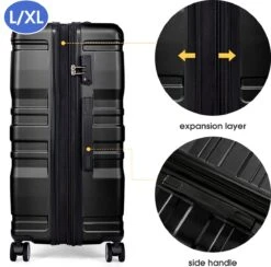 Merax 3-delig Kofferset Met TSA Slot - Trolleyset ABS 40L, 70L & 110 Liter - Zwart -Reizen Verkoopwinkel 1200x1186 2