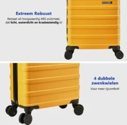 CabinMax Handbagage Koffer - Trolley 30L - Harde Reiskoffer - 45x36x20cm - Lichtgewicht - Groot Capaciteit - Geel -Reizen Verkoopwinkel 1200x1189
