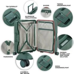 CarryOn Protector Luxe Grote Reiskoffer - Trolley 77cm Met TSA-klikslot - Ultrasterk - Groen -Reizen Verkoopwinkel 1200x1193 3