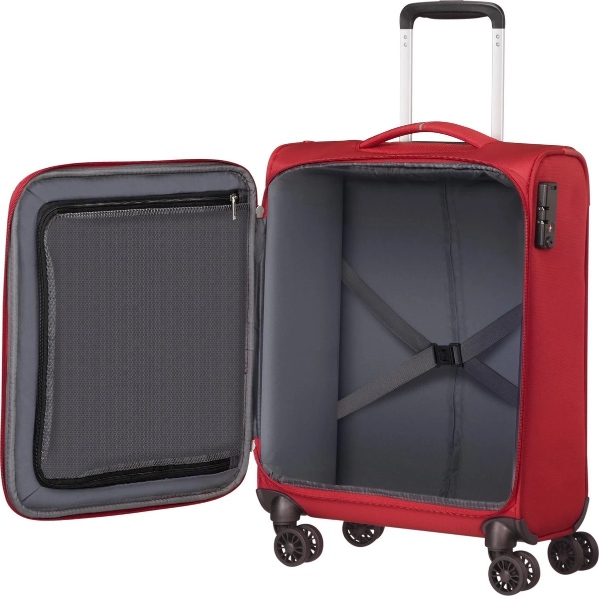 American Tourister Reiskoffer - Crosstrack Spinner 55/20 Tsa (Handbagage) Red/Grey 3 American Tourister Reiskoffer - Crosstrack Spinner 55/20 Tsa (Handbagage) Red/Grey - Afbeelding 3