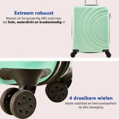 CabinMax Velocity Handbagage Koffer - Uitbreidbaar Trolley 44L - Harde Reiskoffer - 55x40x20/25 Cm - Lichtgewicht - Groot Capaciteit - Mint Groen -Reizen Verkoopwinkel 1200x1195