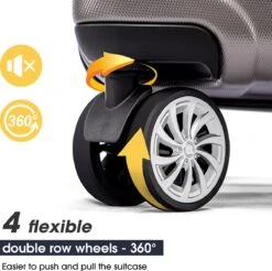 Merax 3-delig Kofferset Met TSA Slot - Trolleyset ABS 40L, 70L & 110 Liter - Grijs -Reizen Verkoopwinkel 1200x1195 4