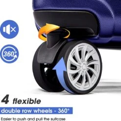 Merax 3-delig Kofferset Met TSA Slot - Trolleyset ABS 40L, 70L & 110 Liter - Blauw -Reizen Verkoopwinkel 1200x1195 8