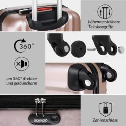 Monzana Hardcase Kofferset 4 Delig - Baseline Beautycase/M/L/XL - Rosé 25 Monzana Hardcase Kofferset 4 Delig - Baseline Beautycase/M/L/XL - Rosé -Reizen Verkoopwinkel 1200x1198 3