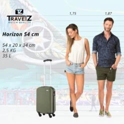 TravelZ Horizon Handbagagekoffer - 54cm Handbagage Trolley Met Gevoerde Binnenkant - Groen -Reizen Verkoopwinkel 1200x1199 1