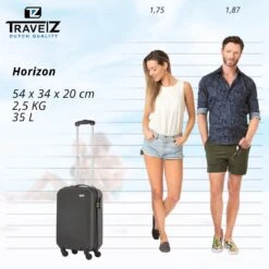 TravelZ Horizon Handbagagekoffer - 54cm Handbagage Trolley Met Gevoerde Binnenkant - Zwart -Reizen Verkoopwinkel 1200x1199 4