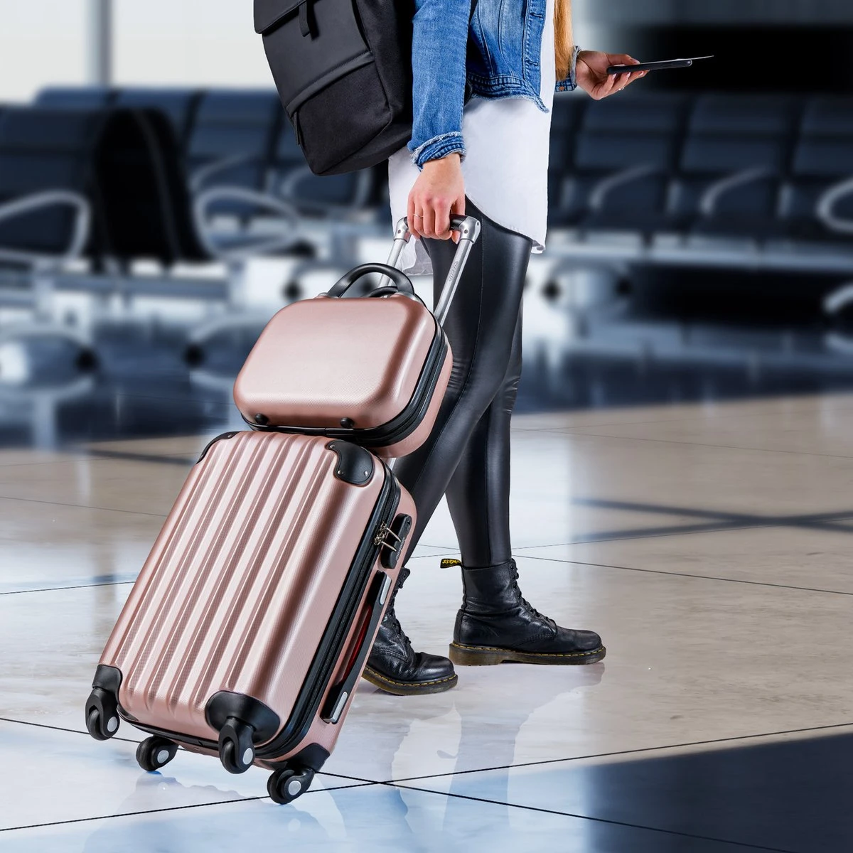 Monzana Hardcase Kofferset 4 Delig - Baseline Beautycase/M/L/XL - Rosé 8 Monzana Hardcase Kofferset 4 Delig - Baseline Beautycase/M/L/XL - Rosé - Afbeelding 8