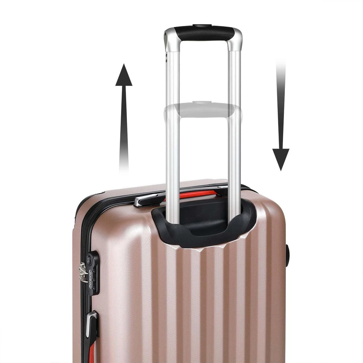 Monzana Hardcase Kofferset 4 Delig - Baseline Beautycase/M/L/XL - Rosé 11 Monzana Hardcase Kofferset 4 Delig - Baseline Beautycase/M/L/XL - Rosé - Afbeelding 11