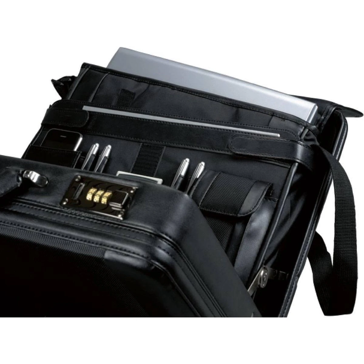 Juscha JU-45039 Pilotenkoffer Alassio Modica 32,5 X 45,5 X 10,5 Cm Zwart 2 Juscha JU-45039 Pilotenkoffer Alassio Modica 32,5 X 45,5 X 10,5 Cm Zwart - Afbeelding 2