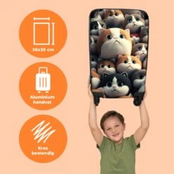 NoBoringSuitcases.com® Koffer - Handbagagekoffer - Kat - Dieren - Poes - Patronen - Trolley Op Wieltjes - Past Binnen 55x40x20 Cm En 55x35x25 Cm - Reiskoffers -Reizen Verkoopwinkel 1200x1200 106