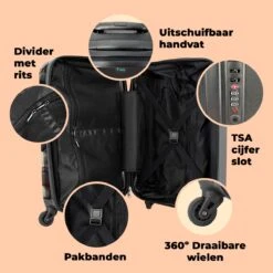 NoBoringSuitcases.com® Koffer - Handbagagekoffer - Kat - Dieren - Poes - Patronen - Trolley Op Wieltjes - Past Binnen 55x40x20 Cm En 55x35x25 Cm - Reiskoffers -Reizen Verkoopwinkel 1200x1200 107