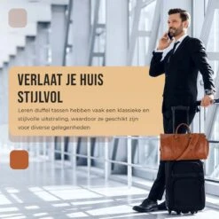 JeRie Weekendtas Voor Dames En Heren - Reistas Handbagage - 100% Echt PU Leer - Sporttas - Duffel Bag - Tas - Bruin -Reizen Verkoopwinkel 1200x1200 1074