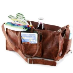 Merkloos Reistas Van ECHTE LEER - Sporttas - Weekendtas MALAGA Echte Leder - Cognac Bruin -HANDGEMAAKTE VINTAGE STIJL Duffel Tas -Reizen Verkoopwinkel 1200x1200 1079