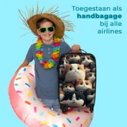 NoBoringSuitcases.com® Koffer - Handbagagekoffer - Kat - Dieren - Poes - Patronen - Trolley Op Wieltjes - Past Binnen 55x40x20 Cm En 55x35x25 Cm - Reiskoffers -Reizen Verkoopwinkel 1200x1200 108