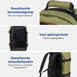CabinMax Metz Reistas – Handbagage 20L – Rugzak – Schooltas - 40x25x20 Cm – Compact Backpack – Lichtgewicht – Khaki -Reizen Verkoopwinkel 1200x1200 1089
