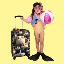 NoBoringSuitcases.com® Koffer - Handbagagekoffer - Kat - Dieren - Poes - Patronen - Trolley Op Wieltjes - Past Binnen 55x40x20 Cm En 55x35x25 Cm - Reiskoffers -Reizen Verkoopwinkel 1200x1200 109
