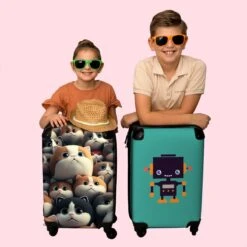 NoBoringSuitcases.com® Koffer - Handbagagekoffer - Kat - Dieren - Poes - Patronen - Trolley Op Wieltjes - Past Binnen 55x40x20 Cm En 55x35x25 Cm - Reiskoffers -Reizen Verkoopwinkel 1200x1200 110