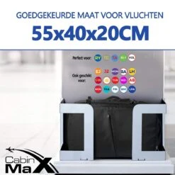 CabinMax Metz Reistas– Handbagage 44L- Rugzak – Schooltas - Backpack 55x40x20cm – Lichtgewicht - Zwart (MZ BK) -Reizen Verkoopwinkel 1200x1200 1167