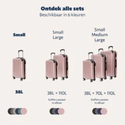 TRVLMORE Koffer - Handbagage - 54x36x20cm - 38L - Roségoud -Reizen Verkoopwinkel 1200x1200 181