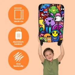 NoBoringSuitcases.com® Koffer - Monster - Bloemen - Regenboog - Design - Grappig - Past Binnen 55x40x20 Cm En 55x35x25 Cm - Handbagage - Trolley - Fotokoffer - Cabin Size - Print -Reizen Verkoopwinkel 1200x1200 281