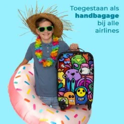 NoBoringSuitcases.com® Koffer - Monster - Bloemen - Regenboog - Design - Grappig - Past Binnen 55x40x20 Cm En 55x35x25 Cm - Handbagage - Trolley - Fotokoffer - Cabin Size - Print -Reizen Verkoopwinkel 1200x1200 283