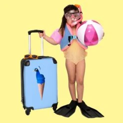 NoBoringSuitcases.com® Koffer - Reiskoffer Met Wielen - Pauw - IJshoorntjes - Blauw - IJs - Vogel - Handbagage Trolley - Past Binnen 55x40x20 Cm En 55x35x25 Cm - Fotokoffer -Reizen Verkoopwinkel 1200x1200 304